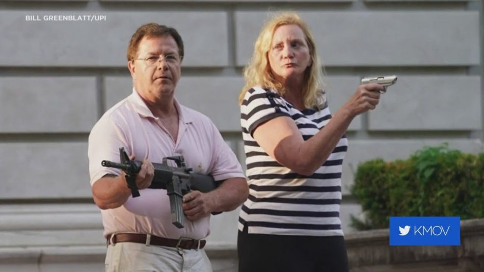 Couple points guns at protesters who marched to Mayor Krewson's home Sunday