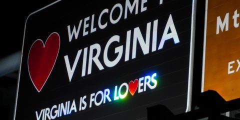 A sign welcoming drivers to Virginia